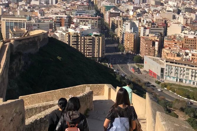 Alicante Historic Small Group Tour with Tapas Tasting - Santa Barbara Castle by private cab: views, secret areas, and fortress details