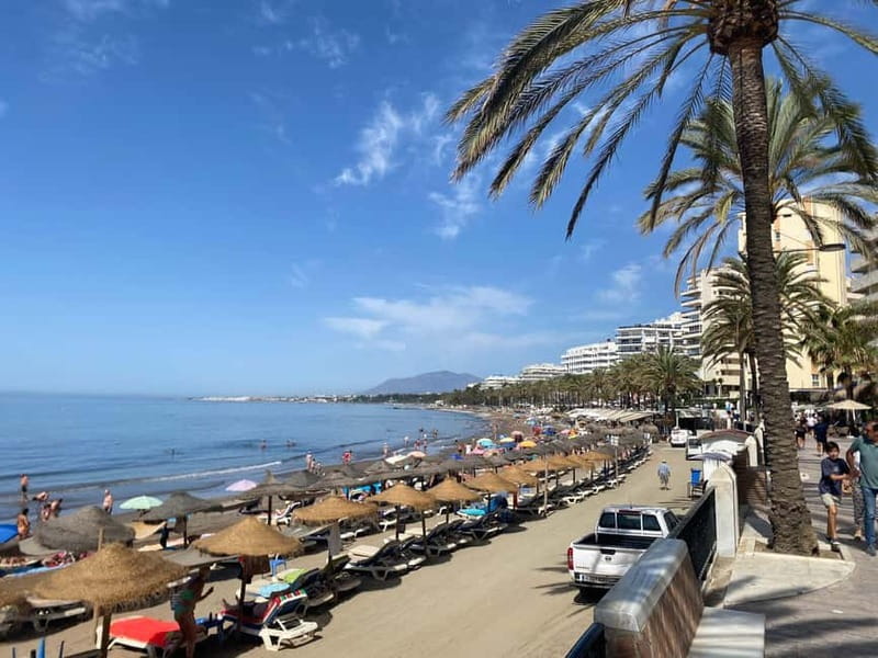 From Estepona, Mijas, Marbella: Marbella Private Tour with Transport, Tapas, and Drinks - A coast-side break with the Paseo Marítimo