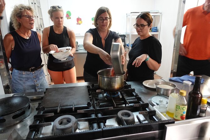 Paella & Sangria Class with Tapas and Market Visit - Paella in three choices: seafood, meat, or vegetarian