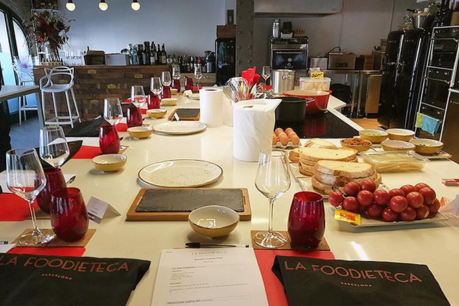 Premium Cooking Class in Designer Loft: Paella & Spanish Tapas - 12:30 tasting time by large windows: the lesson becomes dinner